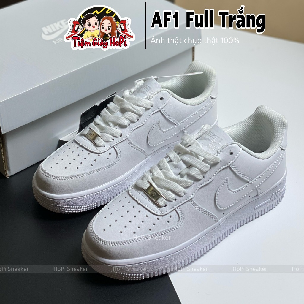 Giày Sneaker_Nike Air Force 1 full trắng Nam Nữ, Giày AF1 Trắng đế Air, bản Cao Cấp Full Box Bill