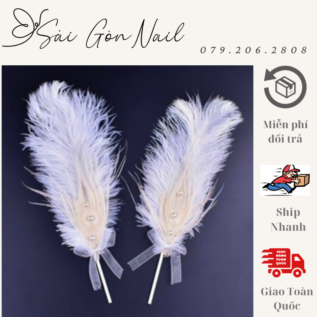 Lông Vũ Trang Trí Chụp Ảnh Lung Linh, Phụ Kiện Trang Trí Chụp Ảnh Mỹ Phẩm, Nail Sang Trọng