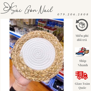 Thảm cối tròn chụp ảnh , thảm cói - phụ kiện nail
