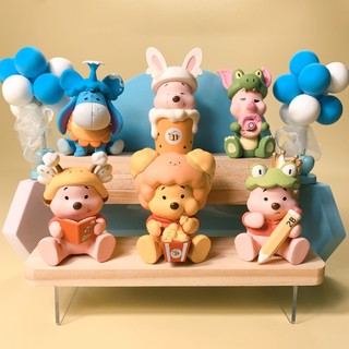 Đồ chơi mô hình Gấu Pooh đáng yêu mô hình trang trí Gấu Pooh đọc sách mô hình quà tặng Gấu Pooh ăn bỏng ngô