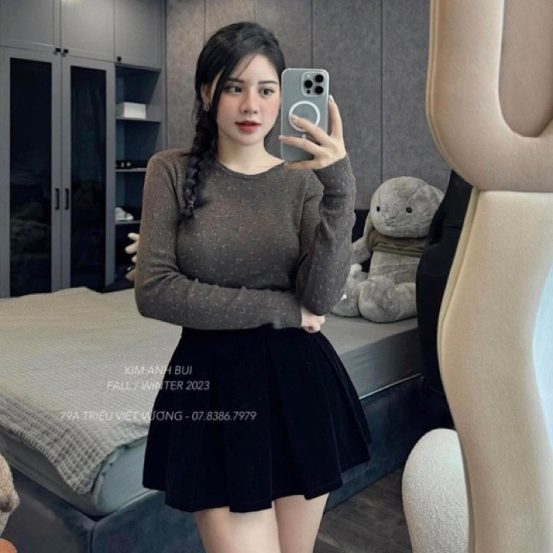 Áo len tăm hoa nhí hàng qc