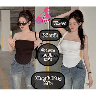 Áo ống cúp bo nhúng eo 2 bên có mút ngực fom ngắn trên rún dưới 55kg