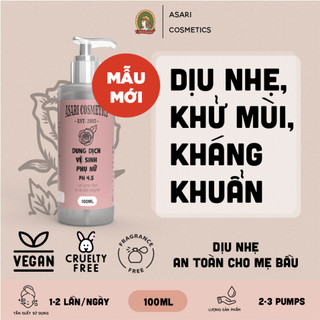 [100ml] Dung dịch vệ sinh phụ nữ an toàn, không sulfate PH 4,5 handmade Asari Cosmetics