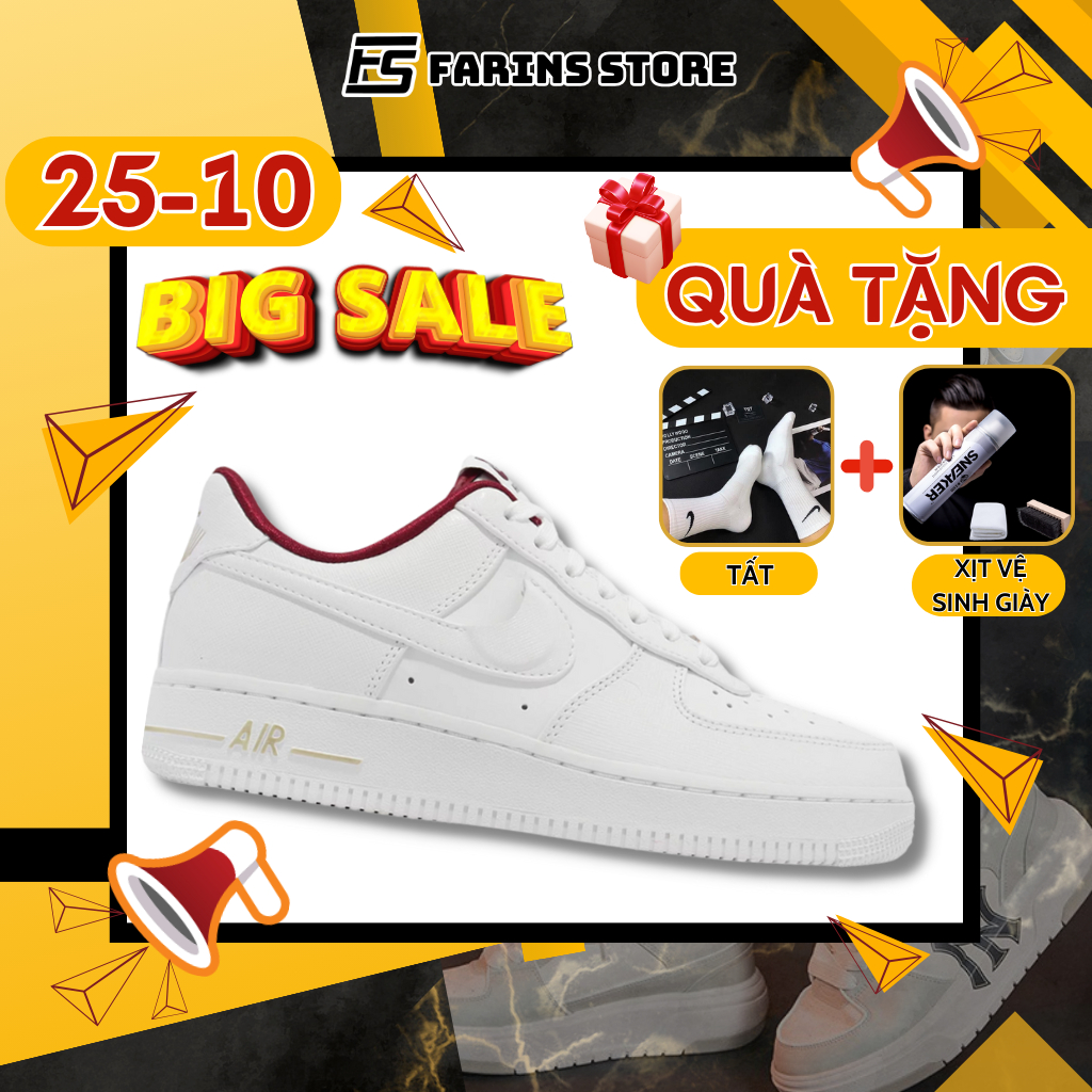Giày Air Force 1 Low Just Do It Hangtag DV7584-100 cho nam nữ, Jordan 1 low real fullbox Farins Store