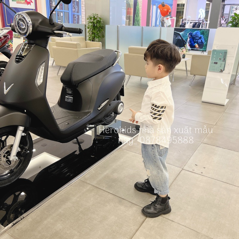 Áo Sơ Mi Cho Bé Trai Họa Tiết Kẻ Ngang Năng Động - Herokids