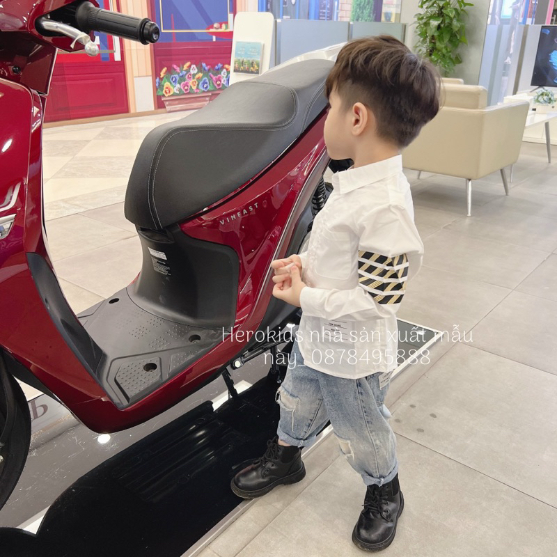 Áo Sơ Mi Cho Bé Trai Họa Tiết Kẻ Ngang Năng Động - Herokids