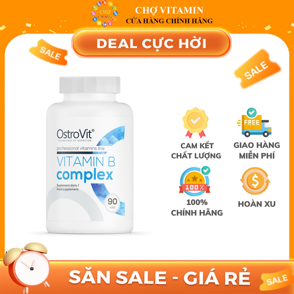 Viên Uống Bổ Sung Vitamin B Tổng Hợp - Tăng Khả Năng Trao Đổi Chất, Hormone Sinh Lý - Ostrovit Vitamin B Complex (90v)