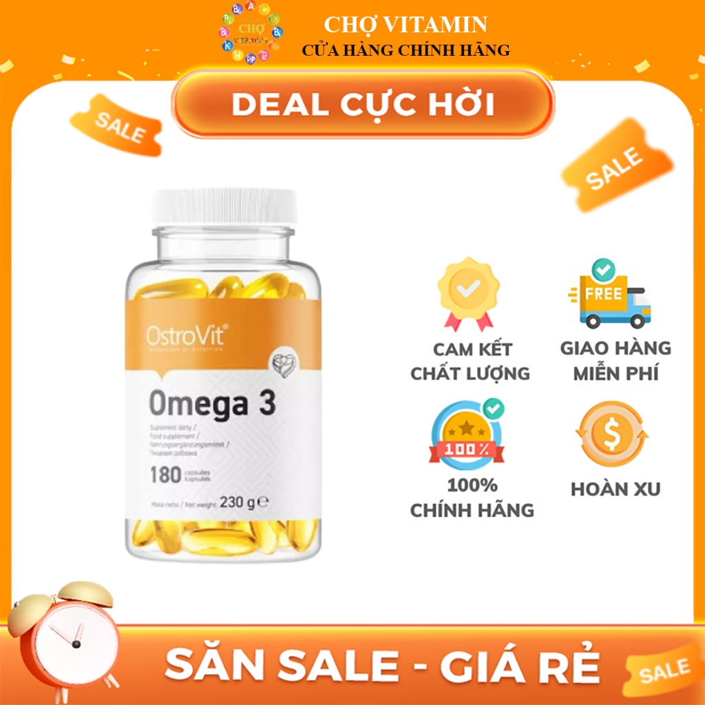 Viên Dầu Cá Tự Nhiên Ostrovit Omega 3 Bổ Não, Sáng Mắt, Khoẻ Tim Mạch