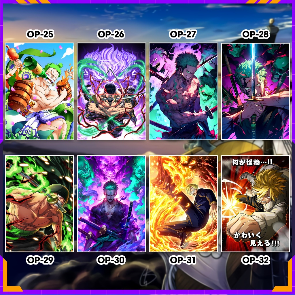 Tranh Decal dán tường decor phòng Poster One Piece - Luffy nhiều kích thước A4, A5 by LeoSetup