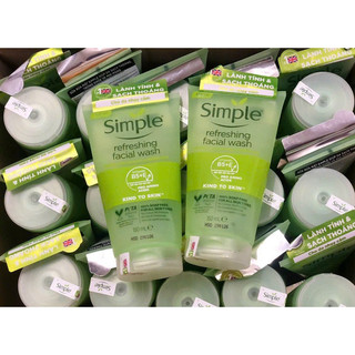 Sữa Rửa Mặt Simple Refreshing Facial Wash 150ml - Dịu Nhẹ Cho Da Dầu Mụn, Nhạy Cảm