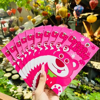 Set 10 cái bao lì xì gấu dâu losto /