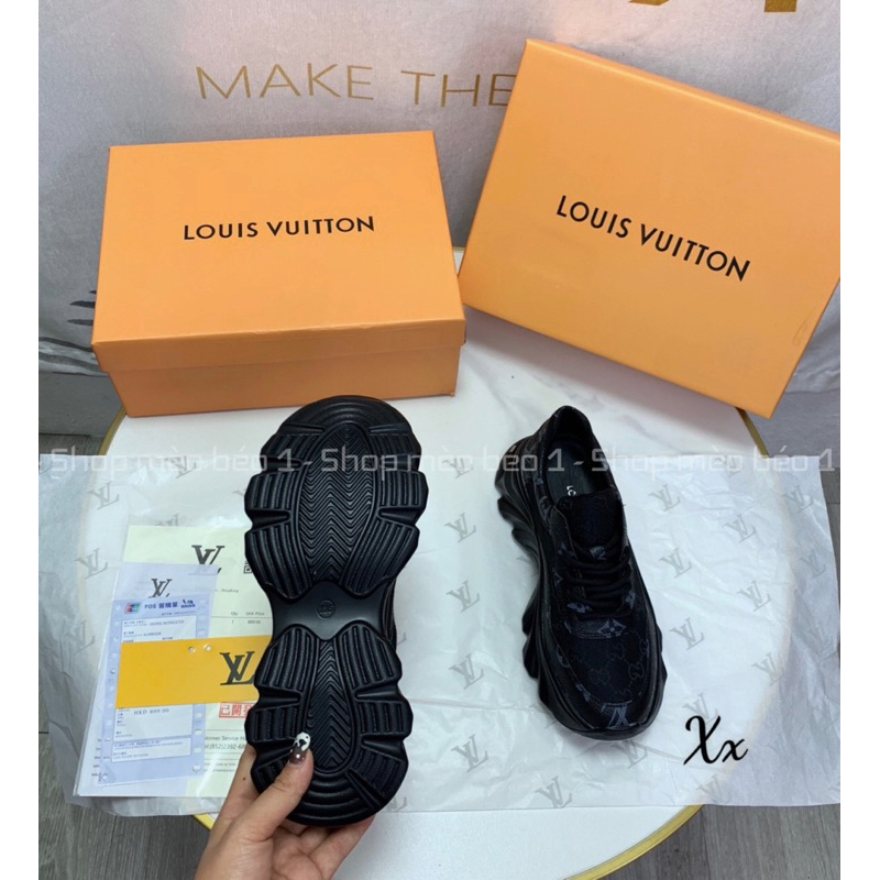 Giày thể thao sneaker lv vân hoạ tiết đế đen cao fullbox hàng quảng châu cao cấp