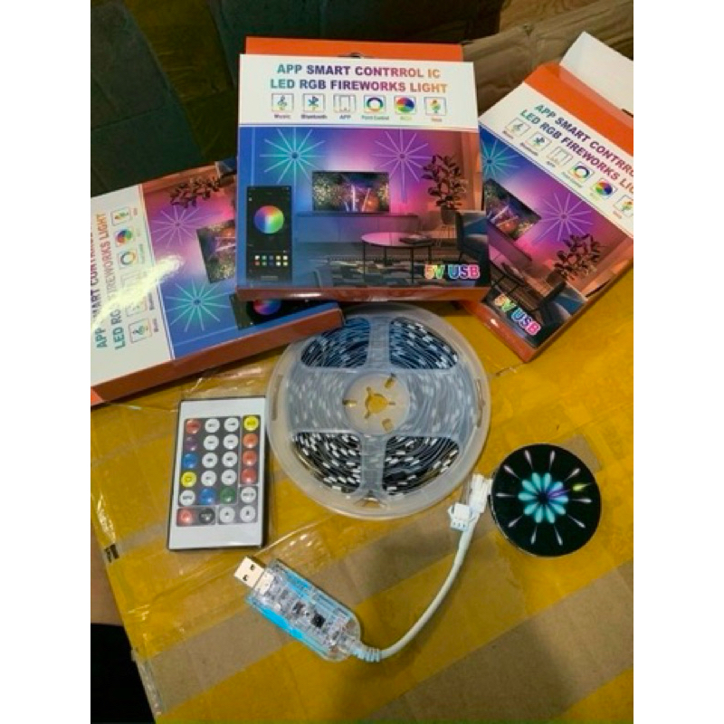 Đèn led pháo hoa rgb  tia dài 50cm, dây đèn led pháo hoa cảm biến âm thanh, nháy theo nhạc