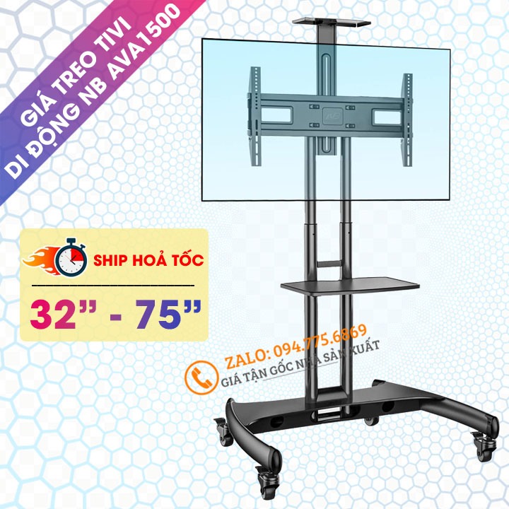 Giá Treo Tivi Di Động NB AVA1500 32 - 75 Inch - Khung Cột Treo Di Chuyển Có Bánh Chuyên Dụng Phòng Họp