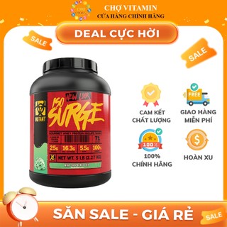 Whey protein mutant iso surge hỗ trợ phát triển cơ bắp với 25g protein isolate & hydrolyzed, 16.3g eaa, 5.5g bcaa