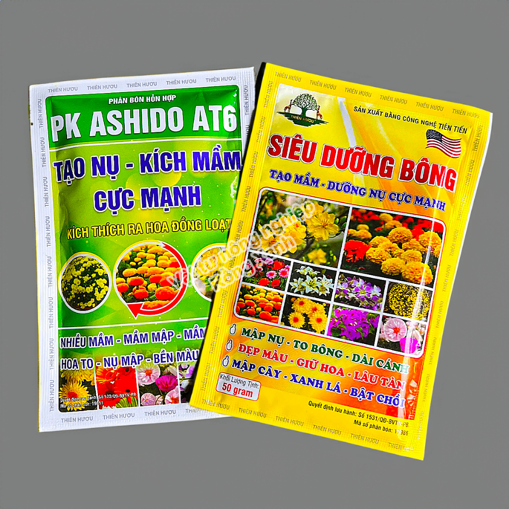 Combo phân bón kích ra hoa tạo mầm hoa dưỡng hoa bông to bự bông cho hoa kiểng CBTNKMSDBTH50