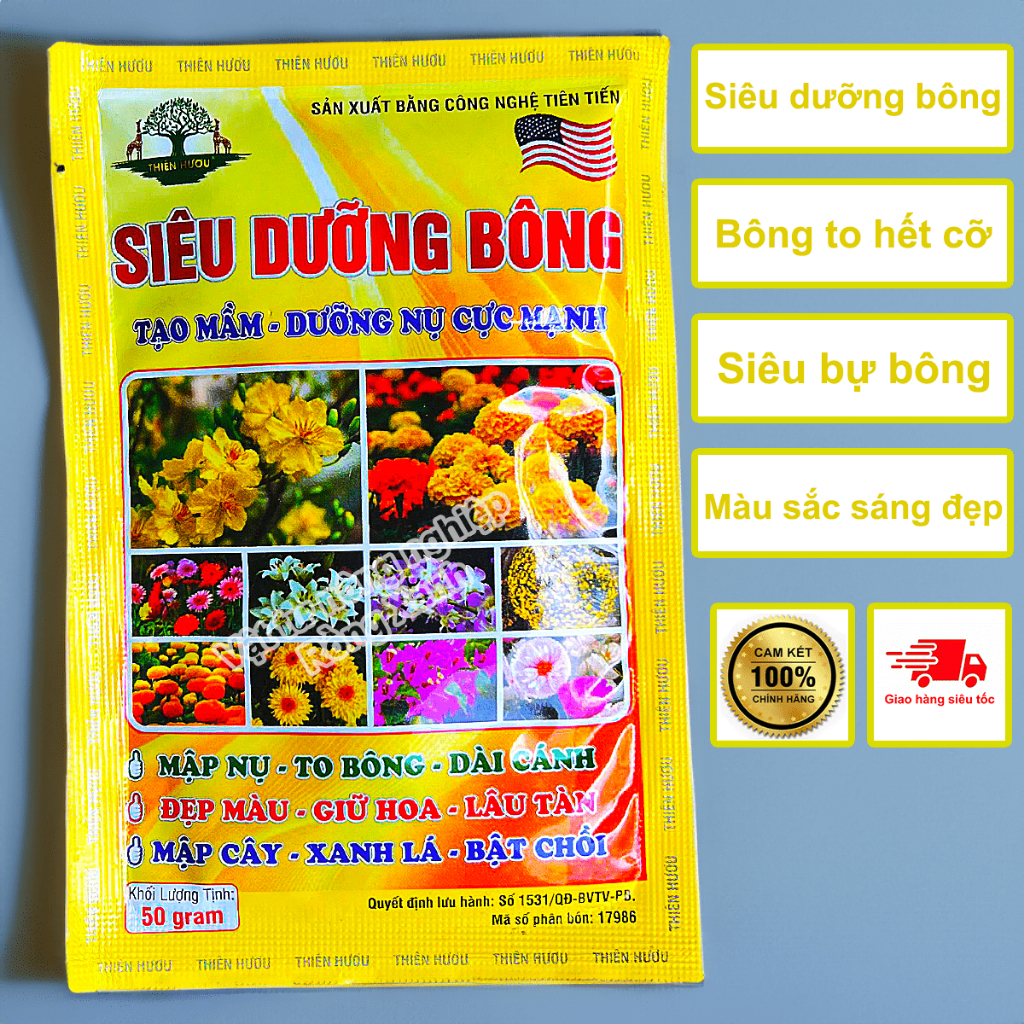 Combo phân bón kích ra hoa tạo mầm hoa dưỡng hoa bông to bự bông cho hoa kiểng CBTNKMSDBTH50
