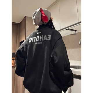 Áo khoác bomber da lộn ulzang basic