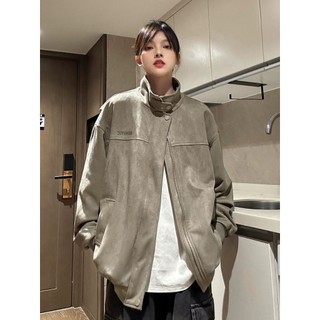 Áo khoác bomber da lộn ulzang basic