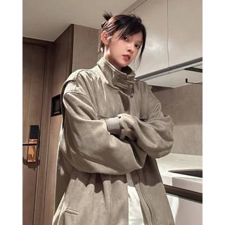 Áo khoác bomber da lộn ulzang basic
