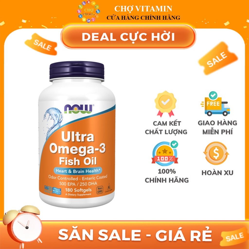 Now Ultra Omega 3 Viên Dầu Cá Bổ Sung Vitamin Và Khoáng Chất Bảo Vệ Tim Mạch, Mắt, Tăng Cường Sức Khoẻ - Chính Hãng Mỹ