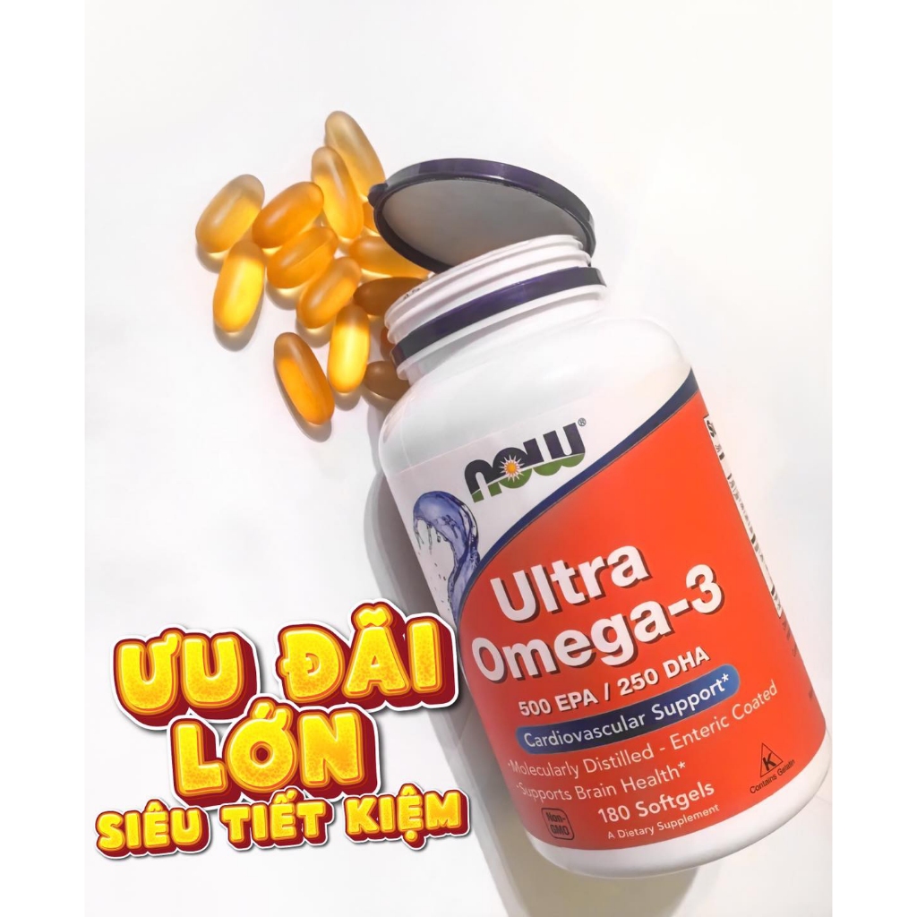 Now Ultra Omega 3 Viên Dầu Cá Bổ Sung Vitamin Và Khoáng Chất Bảo Vệ Tim Mạch, Mắt, Tăng Cường Sức Khoẻ - Chính Hãng Mỹ
