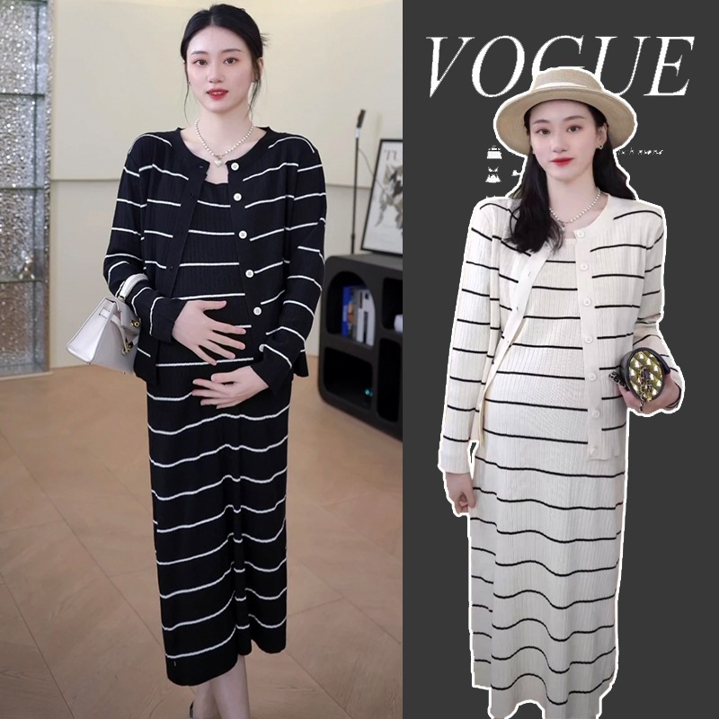 Váy bầu mùa đông sét len cặp rời có kèm áo