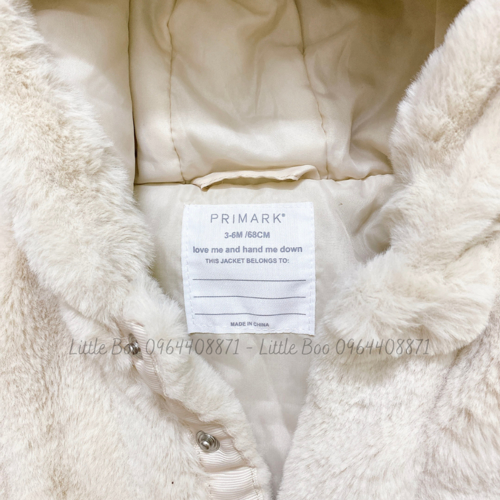 Áo khoác lông tai gấu dư xịn Primark cho bé trai, bé gái 0M-36M