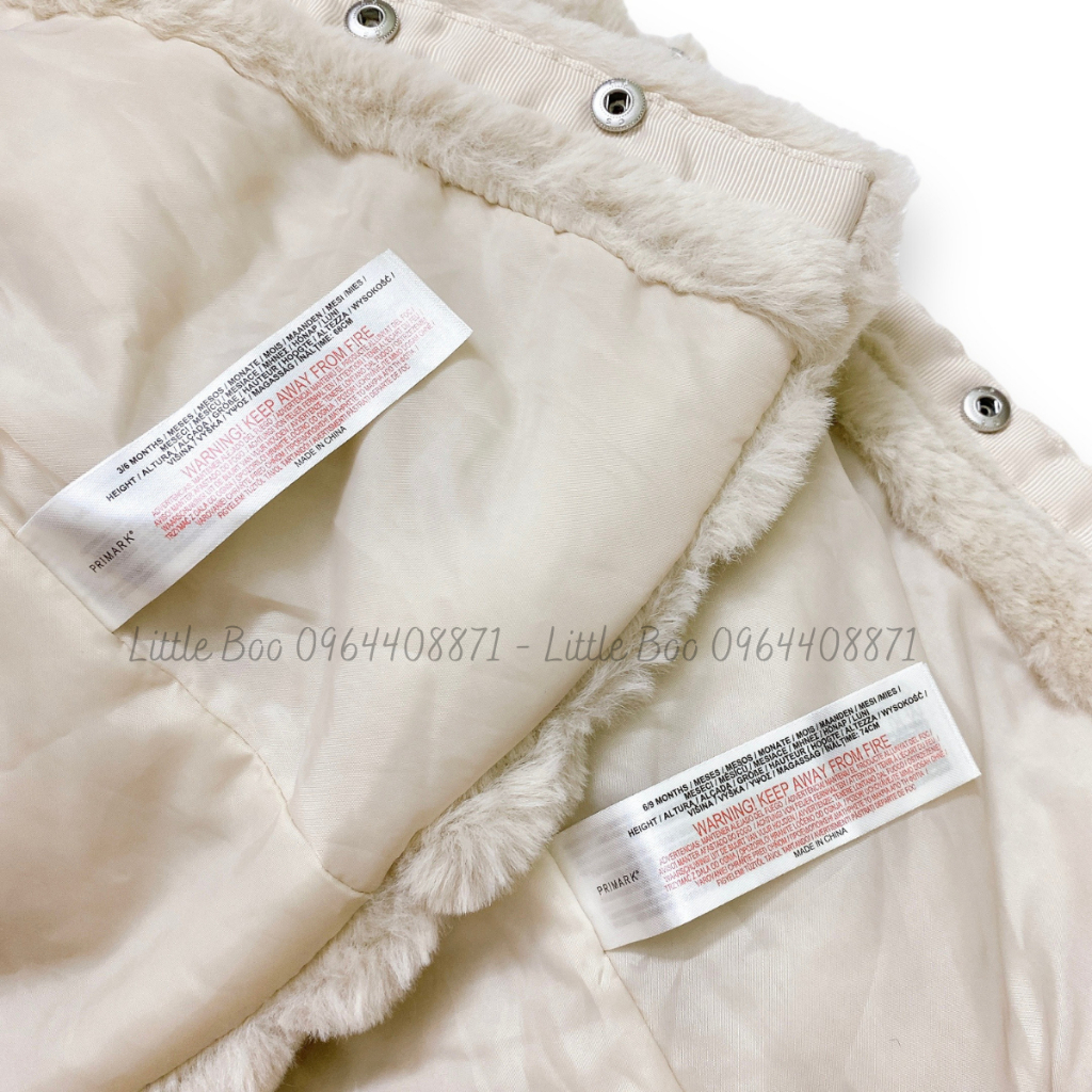 Áo khoác lông tai gấu dư xịn Primark cho bé trai, bé gái 0M-36M