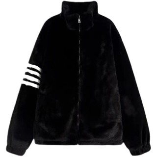  Áo Khoác Thom 4 Sọc Cánh Tay Dây Kéo Khoá Siêu Ấm 