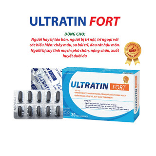 Ultratin Fort - Hết Lo Về Bệnh Trĩ - Khỏi Lo Táo Bón - Đau Rát - Chảy Máu - Co Búi Trĩ Nhanh - Tottri - Cobutri,Hộp 30V