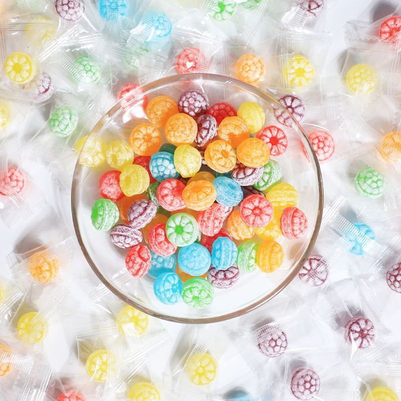 Combo 300g Kẹo cứng trái cây hình quả mâm xôi nhiều màu sắc hương vị thơm ngon hình dáng siêu dễ thương