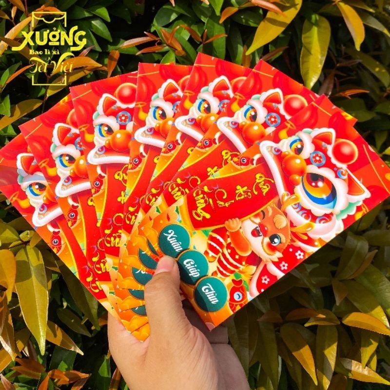 Combo 10 bao lì xì tết 2024,bao lì xì đẹp,chất liệu giấy C150 dày dặn,cứng cáp màu sắc rõ nét
