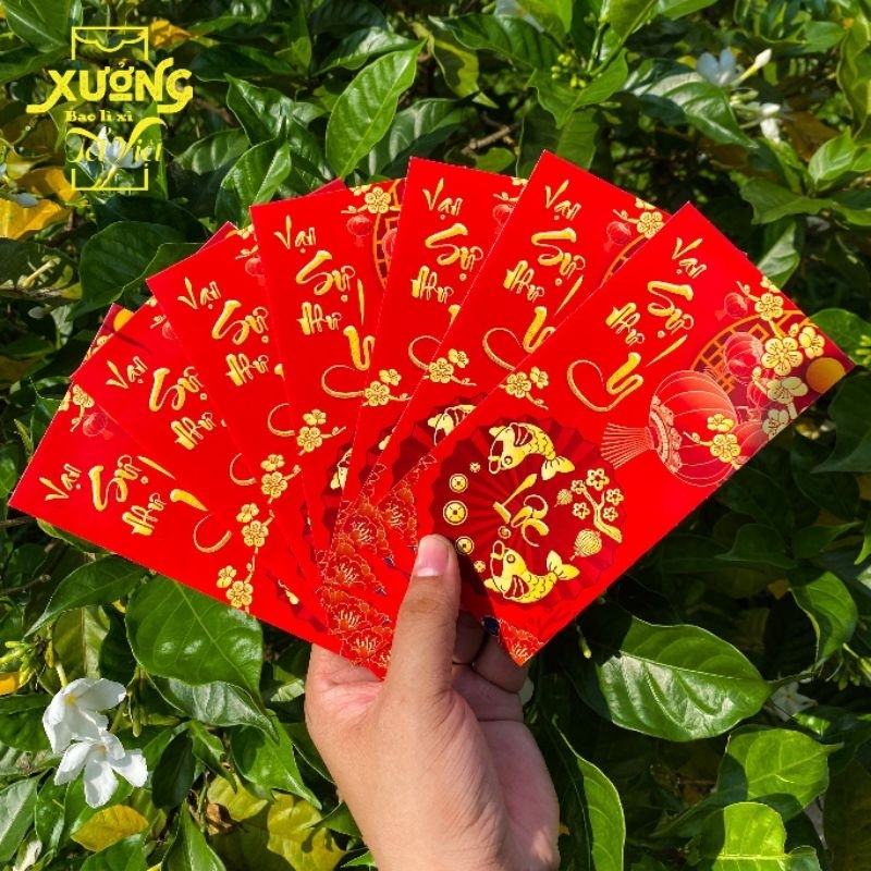 Combo 10 bao lì xì tết 2024,bao lì xì đẹp,chất liệu giấy C150 dày dặn,cứng cáp màu sắc rõ nét