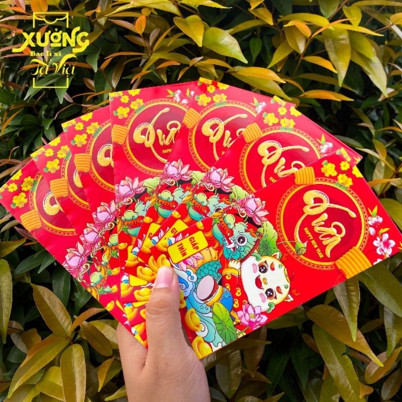 Combo 10 bao lì xì tết 2024,bao lì xì đẹp,chất liệu giấy C150 dày dặn,cứng cáp màu sắc rõ nét