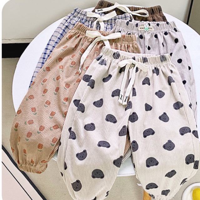 Quần dài thu đông cho bé trai bé gái phong cách Hàn Quốc đáng yêu