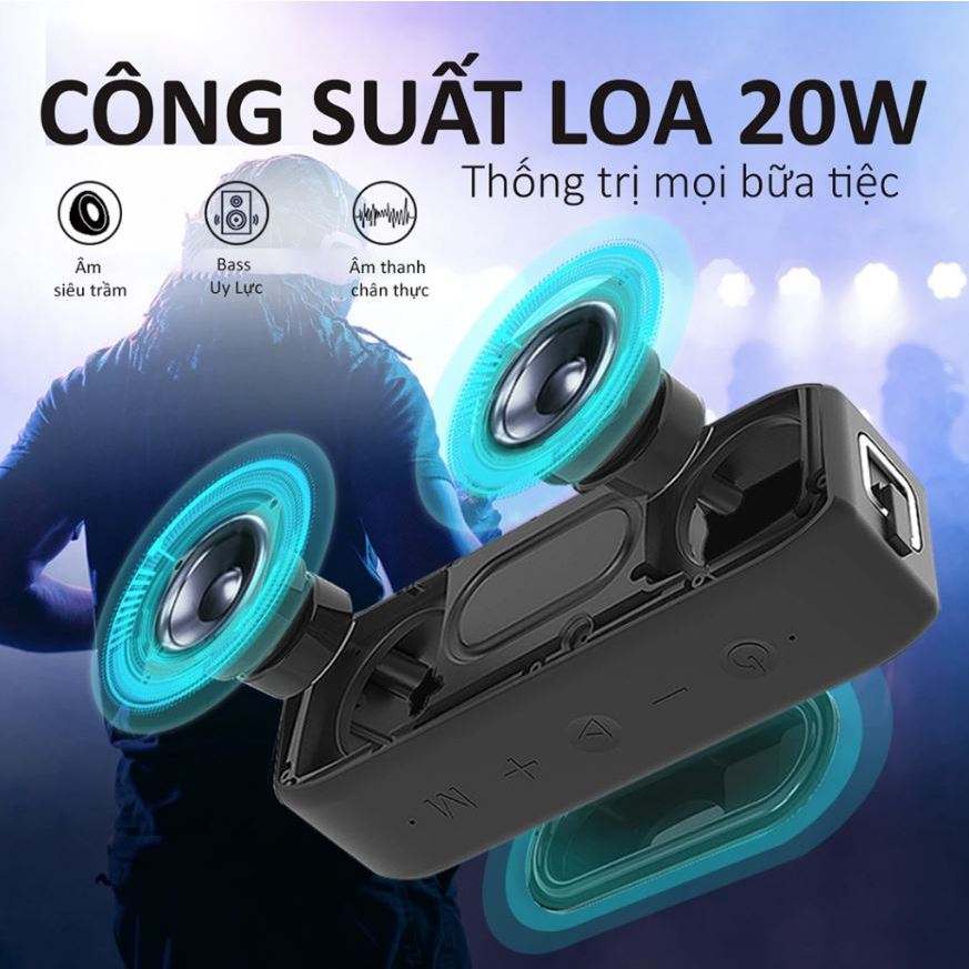 ✪CHÍNH HÃNG✪ Loa Bluetooth 5.0 XDOBO Wing 2020, Công Suất 20W, Chống Nước IPX7, Loa di động siêu trầm