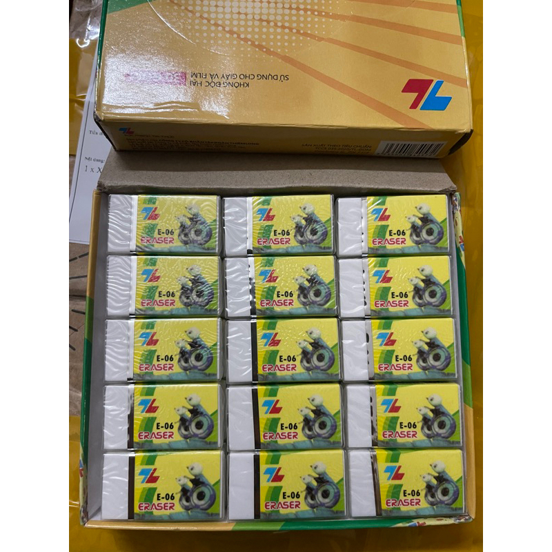 Combo Chì 5 hộp Thiên Long 2B và HB   + 5 tẩy trắng E-06 Thiên Long