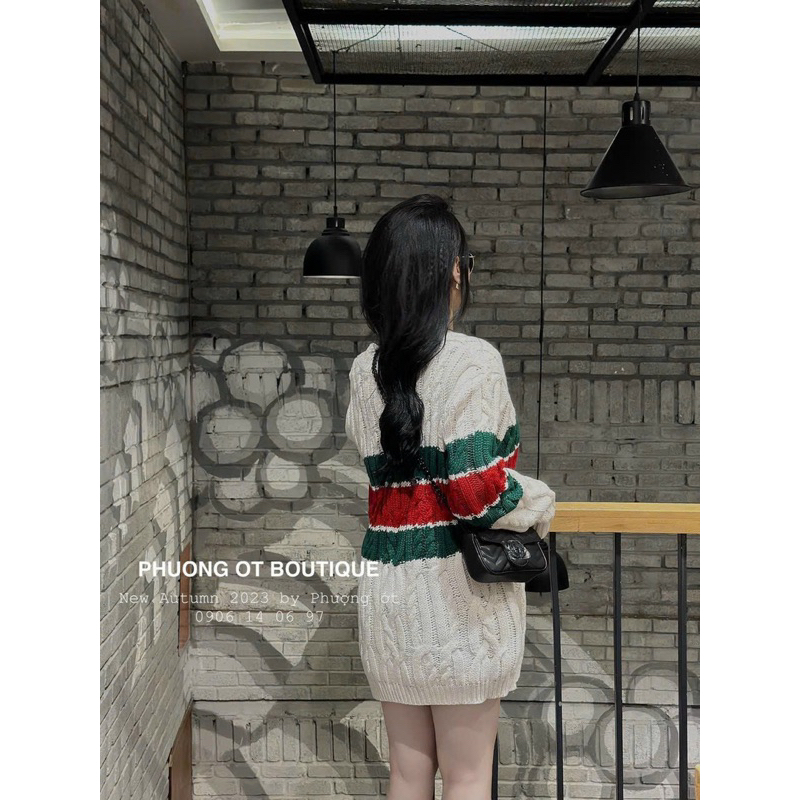 Áo cadigan len guccci be full tag mác hàng qcl1