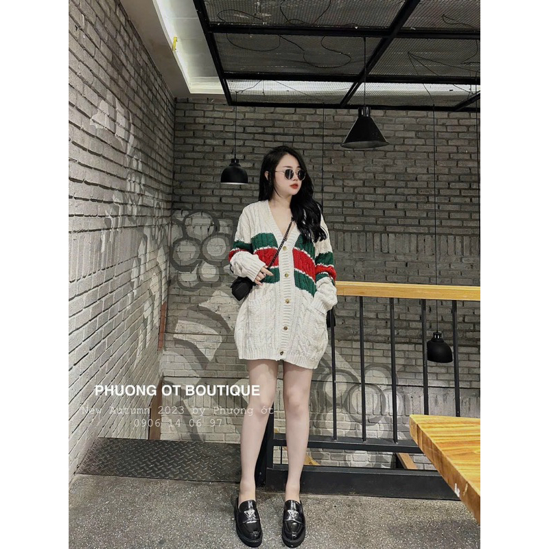 Áo cadigan len guccci be full tag mác hàng qcl1