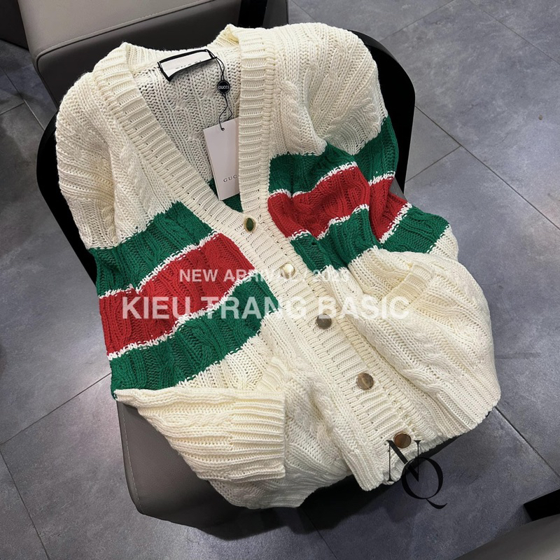 Áo cadigan len guccci be full tag mác hàng qcl1
