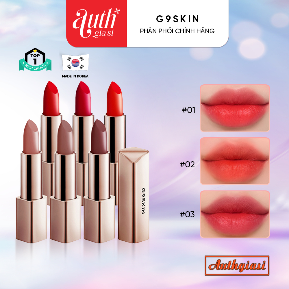 Son thỏi lì G9Skin First Lipstick G9 Skin V-Fit Lipstick NEW 01-08 siêu mịn lì mô i6g