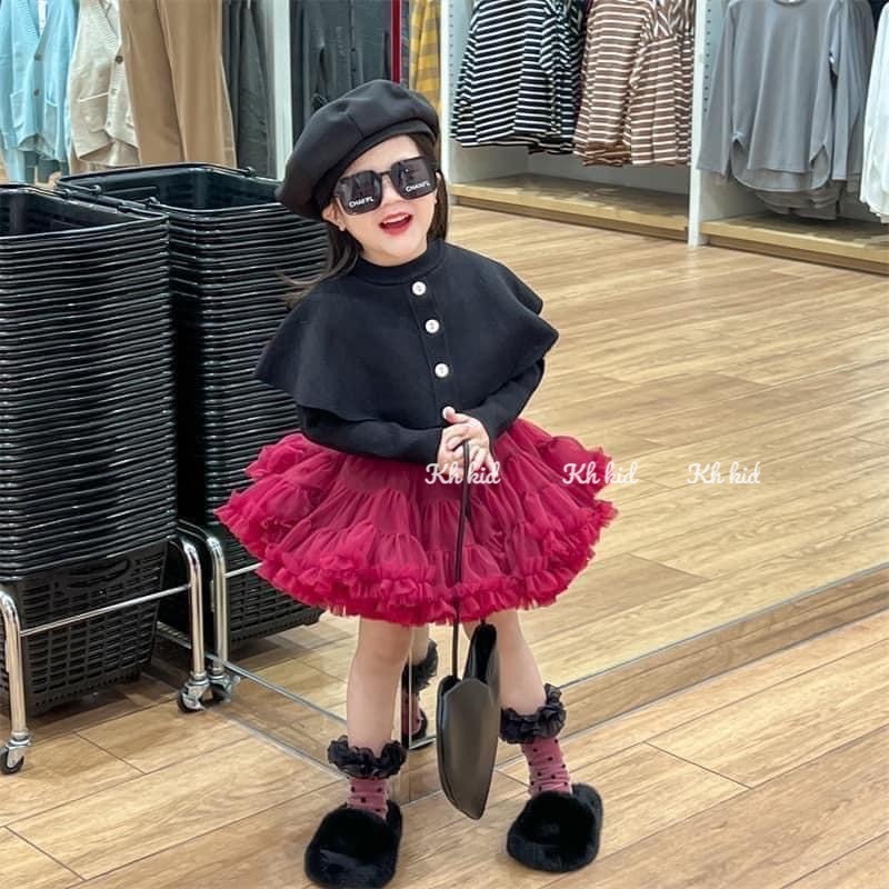 Váy áo phối choàng chân váy tutu cho bé gái