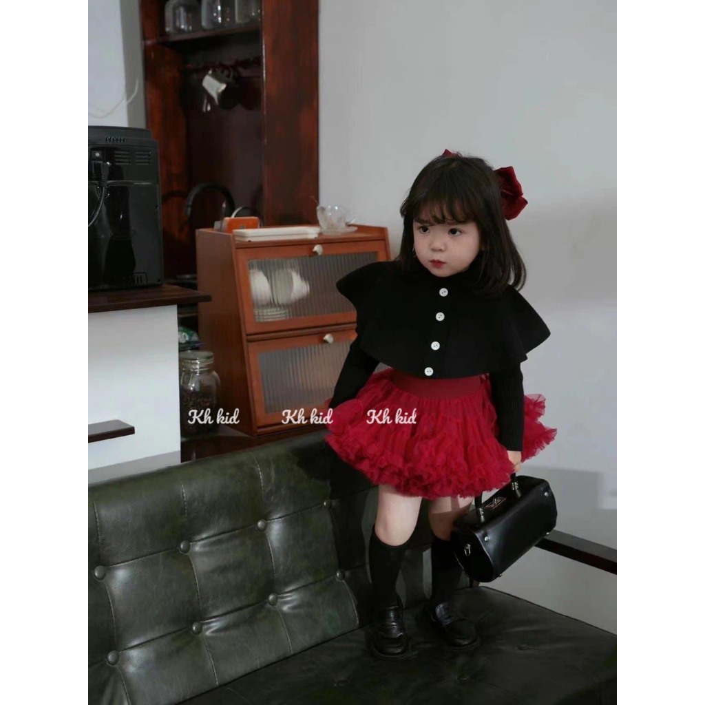 Váy áo phối choàng chân váy tutu cho bé gái