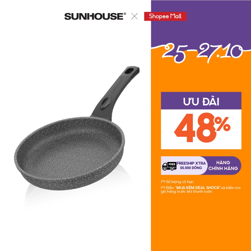 Chảo đá chống dính SUNHOUSE size 28cm SBD28