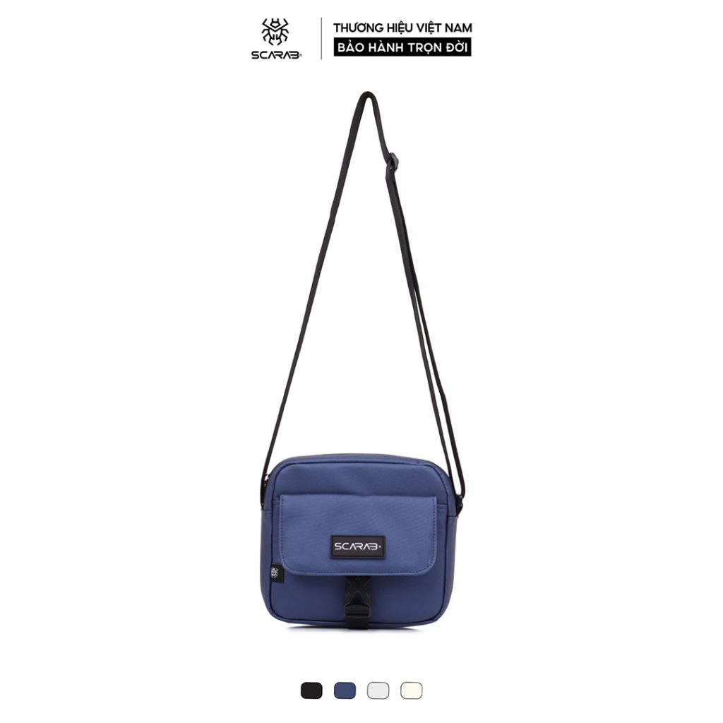 Scarab Navy Urban Leather Shoulder Bag - Túi Đeo Chéo Da PU Nam Nữ