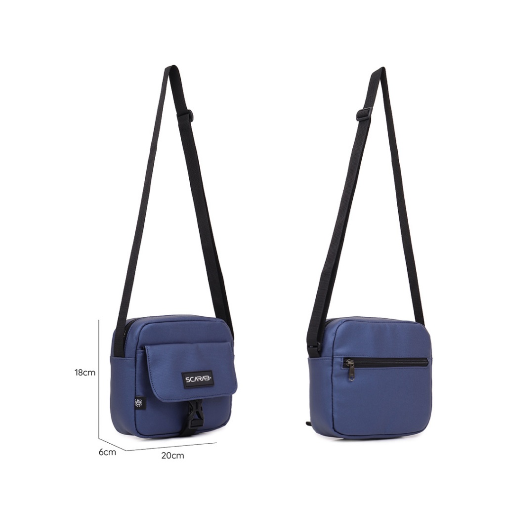 Scarab Navy Urban Leather Shoulder Bag - Túi Đeo Chéo Da PU Nam Nữ