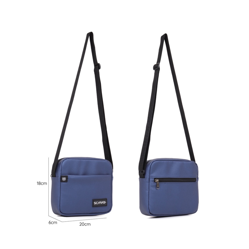 Scarab Navy Heritage Leather Shoulder Bag - Túi Đeo Chéo Da PU Nam Nữ