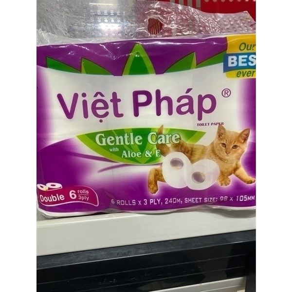 Bịch Giấy Vệ Sinh Cao Cấp Việt Pháp (lốc 6 cuộn)