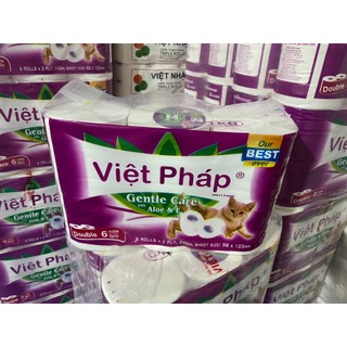 Bịch Giấy Vệ Sinh Cao Cấp Việt Pháp (lốc 6 cuộn)